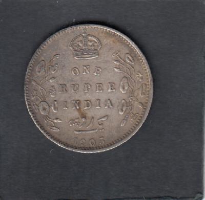 Beschrijving: 1 Rupee  EDWARD VII